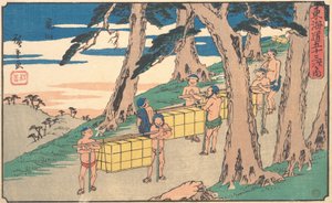 Kameyama, ca. 1842 door Ando Hiroshige