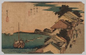 Kanagawa, Binnenzee: Top van de straat, 1797-1858 door Ando Hiroshige