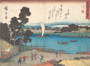 Kawasaki, ca. 1838 door Ando Hiroshige