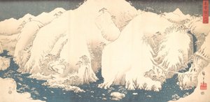Kiso-bergen in de sneeuw, 1857