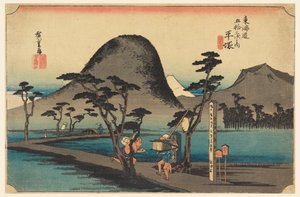 Nawate Highway (Hiratsuka), in De Drieënvijftig Stations van de Tokaido-weg (Tokaido Gojusan Tsugi-no Uchi) door Ando Hiroshige