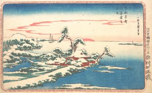 Nieuwjaarszonsopgang na sneeuw bij Susaki, ca. 1831