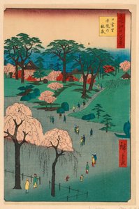 Nippori, tempeltuinen (Nippori, jiin no rinsen) uit de serie Honderd beroemde uitzichten van Edo