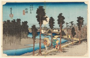 Numazu Avond, in De Drieënvijftig Stations van de Tokaido Weg (Tokaido Gojusan Tsugi-no Uchi) door Ando Hiroshige