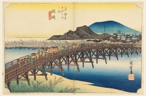 Okazaki, Tenshin-brug, in De Drieënvijftig Stations van de Tokaido-weg