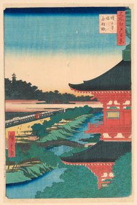 Pagode van Zojoji Tempel, Akabane (Zojoji-to, Akabane) Uit de Serie Honderd Zichten op Edo door Ando Hiroshige