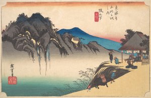 Saka-no-shita, Fude-sute Mine, ca. 1834 door Ando Hiroshige