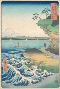 Kust bij Hoda, provincie Awa, 1858-59 door Ando Hiroshige