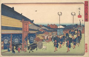 Shimbashi no Zu door Ando Hiroshige