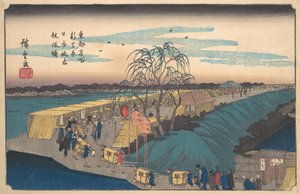 Shin Yoshiwara Nihon Tsutsumi Emonzaka Akatsuki, ca. 1835