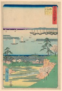 Shinagawa uit de serie 53 Stations van Tokaido door Ando Hiroshige