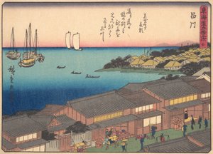 Shinagawa, uit de serie De drieënvijftig stations van de Tokaido-weg, begin 20e eeuw door Ando Hiroshige