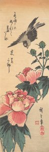 Mus en hibiscus, ca. 1834 door Ando Hiroshige
