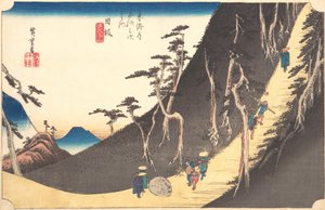Station Zesentwintig: Nissaka, Sayo no Nakayama, van de Drieënvijftig Stations van de..., ca. 1833-34 door Ando Hiroshige
