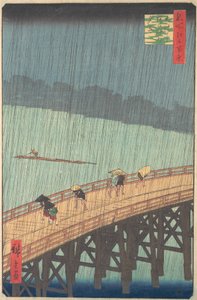 Plotselinge bui over Shin-Ohashi-brug en Atake, uit de serie... door Ando Hiroshige