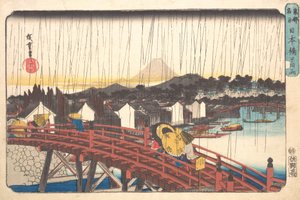 Zonneschijn bij Nihonbashi, 1833-34 door Ando Hiroshige