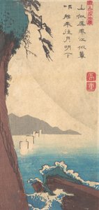 De Satta-pas, provincie Sunshu, ca. 1835 door Ando Hiroshige