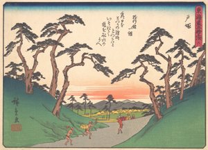 Totsuka, uit de serie De drieënvijftig stations van de Tokaido-weg, begin 20e eeuw door Ando Hiroshige