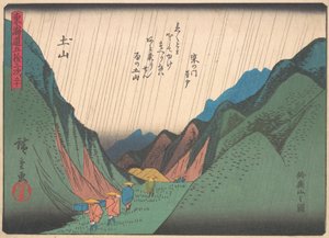 Tsuchiyama, uit de serie De drieënvijftig stations van de Tokaido-weg door Ando Hiroshige
