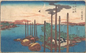 Tsukudajima Hatsu Hototogisu, waarschijnlijk 1830 door Ando Hiroshige