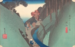 Utsu Heuvel bij Okabe door Ando Hiroshige
