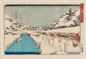 Houtsnede - Shiba akabane no yuki, 1797-1858 door Ando Hiroshige