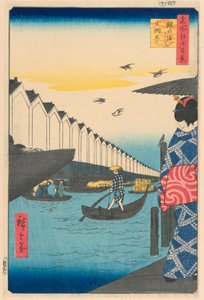 Yoroi Ferry, Koami-cho uit de Serie Honderd Beroemde Zichten van Edo