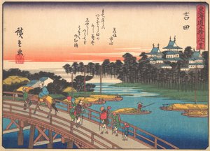 Yoshida, uit de serie De drieënvijftig stations van de Tokaido-weg door Ando Hiroshige