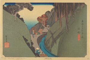 Okabe Station door Ando or Utagawa (after) Hiroshige