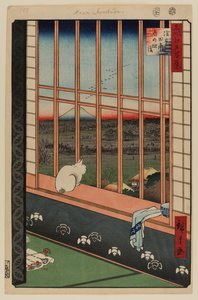 Asakusa Rijstvelden en Torinomachi Festival door Ando or Utagawa Hiroshige