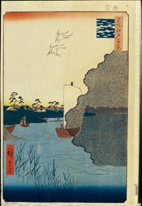Honderd beroemde uitzichten van Edo: Verspreide dennen aan de Tone-rivier door Ando or Utagawa Hiroshige