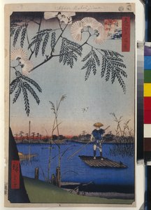 Honderd beroemde uitzichten van Edo: De Ayase-rivier en Kanegafuchi door Ando or Utagawa Hiroshige
