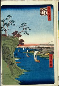 Honderd beroemde uitzichten van Edo: Uitzicht op Konodai en de Tone-rivier door Ando or Utagawa Hiroshige