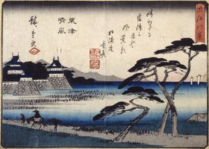 Opruimende storm bij Awazu door Ando or Utagawa Hiroshige