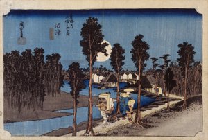 Schemering in Numazu, #13 door Ando or Utagawa Hiroshige