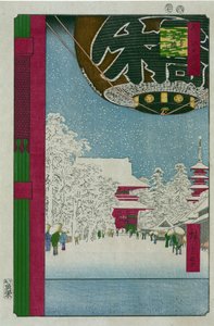 Honderd beroemde uitzichten van Edo: De Kinryuzan-tempel in Asakusa
