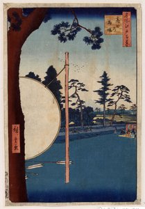 Japanse prent: De renbaan in Takata (Tokyo, Japan). (Serie honderd beroemde uitzichten van Edo) door Ando or Utagawa Hiroshige