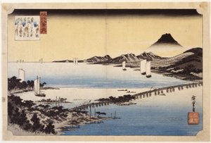 Avondgloed bij Seta door Ando or Utagawa Hiroshige