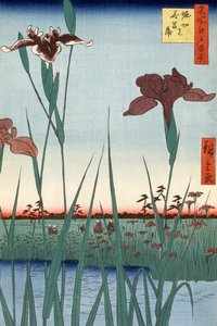 Horikiri Iris Tuin door Utagawa Hiroshige