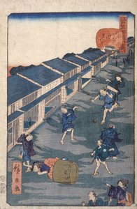 Imuta door Ando or Utagawa Hiroshige