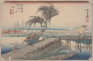 Mie-rivier door Ando or Utagawa Hiroshige
