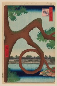 Moon Pine, Ueno door Ando or Utagawa Hiroshige