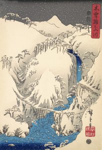 Bergen en rivieren langs de Kiso-weg door Ando or Utagawa Hiroshige