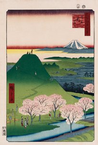 Nieuwe Fuji, Meguro, uit de serie Honderd Zichten op Beroemde Plaatsen in Edo door Ando or Utagawa Hiroshige