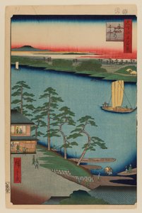 Niijuku Veerboot door Ando or Utagawa Hiroshige