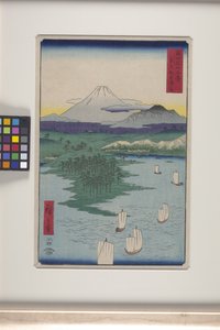 Noge en Yokohama in de provincie Musashi door Ando or Utagawa Hiroshige