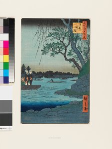 Onmaya Rivieroever door Ando or Utagawa Hiroshige