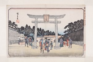 Sann? Heiligdom bij de Nagata Rijgronden (Nagatababa Sann?g?) door Ando or Utagawa Hiroshige