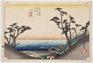 Shirasuka: Uitzicht op Shiomizaka door Ando or Utagawa Hiroshige