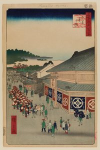 Shitaya Hirokoji door Ando or Utagawa Hiroshige